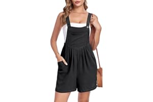 VATEKIO Jumpsuits For Women Summer Casual Sleeveless Short Overalls Adjustable Loose Women's Rompers with Pockets 2025