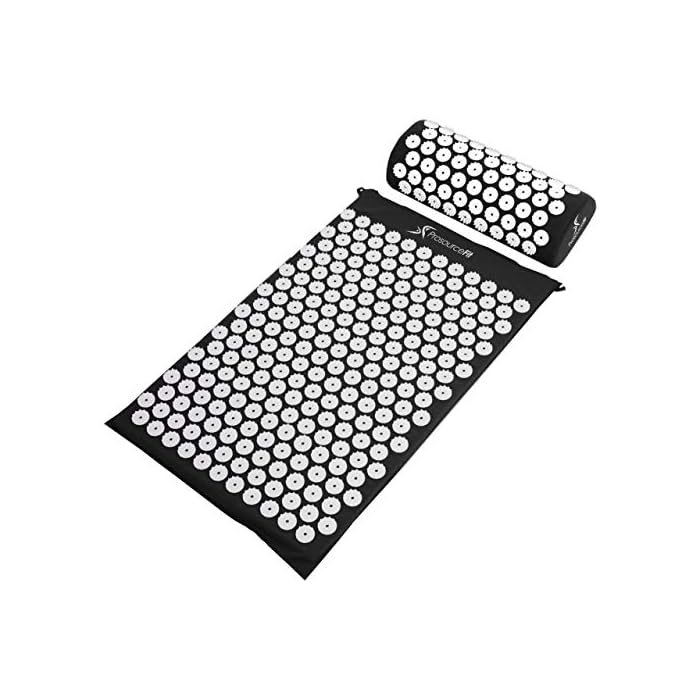 ProsourceFit Acupressure Mat and Pillow Set for Back/Neck Pain Relief and Muscle Relaxation