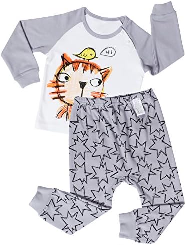 UniFriend Baby and Little Girls' 2 Piece Cotton Pajama "Cat" US 5~6Y/Asia 120 (KGSPJ027)