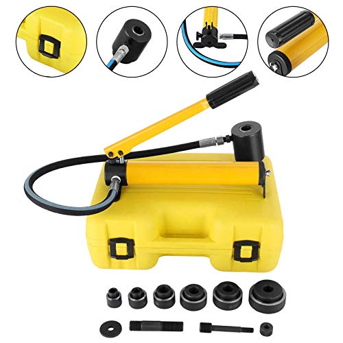 Mophorn 10 Ton 1/2" to 2" Hydraulic Knockout Punch Driver Tool Kit Electrical Conduit Hole