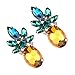 Sparkling Yellow Crystal Vintage Trendy Fruit Pineapple Earrings Stud Necklace Jewelry Sets For Women (pineapple earring)