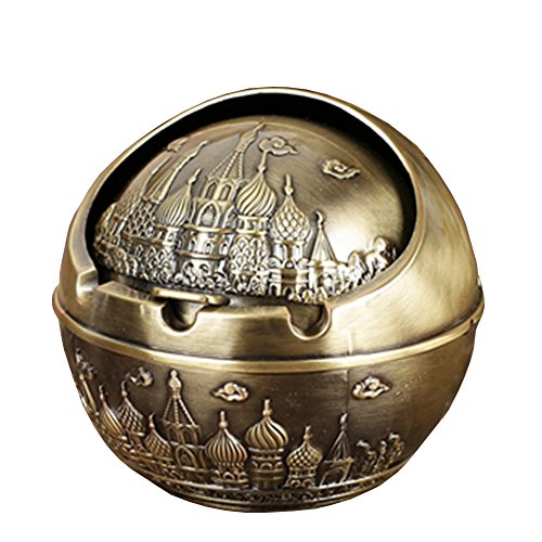 Honoro vintage windproof ashtray with lids,metal portab…