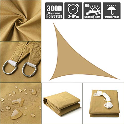 Moboo Sonnensegel Sonnenschutz Sonnendach Balkon Wetterschutz wasserabweisend Winddicht PES 420D 96% UV-Schutz für… – Bild 4