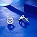 ZENI Silver Stud Earrings for Women Sweet Interlocking Circles cubic zirconia Mother Valentine Day Birthday Gift