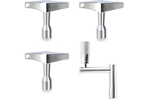 EASTROCK Drum Keys 3-Pack Universal Drum Tuning Key with Continuous Standard Motion Speed key, Standard 1/4" Socket, Chrome-Plated Steel Drum Key Tuners with Keyhole