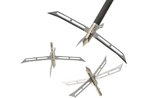 6 Pcs Hunting Broadheads 4 Fixed Blades Broadheads 4" Cutting Diameter Bowhunting Arrow Tips