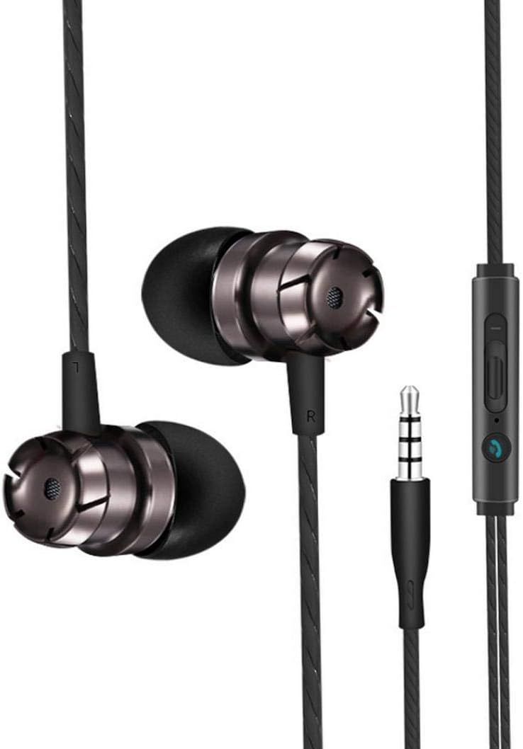 Luckhome New! in-Ear Supper Bass Metal Earbuds, in-Ear Headphones Metal Upgrade Version of The Turbine Line Control with Wheat Earplugs