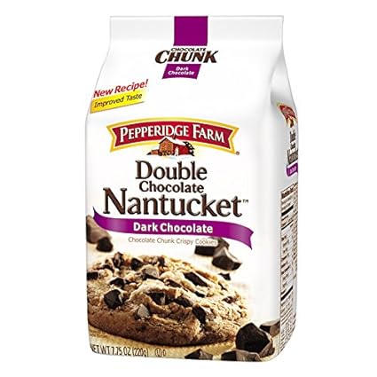 Pepperidge Farm Double Chocolate Nantucket Dark Chocolate Chocolate Chunk Crispy Cookies 204 G Pack Of 1 Piece Amazon Com Grocery Gourmet Food