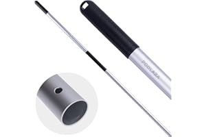POOLAZA Pool Pole Dual-Handle, Anodized Aluminum Pool Skimmer Pole, Detachable & Telescopic Pool Pole Up to 10.5 Ft, Portble Pool Poles for Cleaning Suitable for Pool Skimmer, Vacuum Head, Brush Etc.