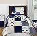 Sweet Jojo Designs Navy Blue and White Baby Kid Clothes Laundry Hamper for Big Bear Collection by