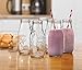 Circleware Country “Dairy” Glass Milk Bottles, 6 , Set of 6, 10.5 Ounce