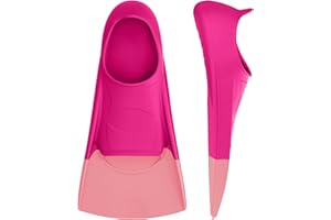 Gintenco Swim Fins, Kids Swim Training Fins for Lap Swimming, Travel Size Flippers with Mesh Bag, Silicone Swimming Fins for Kids Teens Adults Women Men