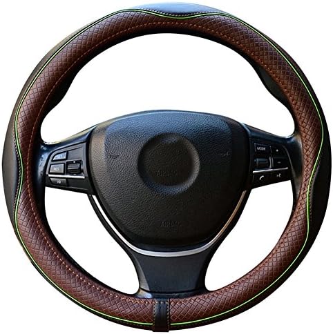 Zatooto ハンドルカバー 軽自動車 Sサイズ 本革 高級感 手触りよし 厚め クラウン フィット Bmwなど用 ステアリングカバー ダークブラウン Ly98 Hkl