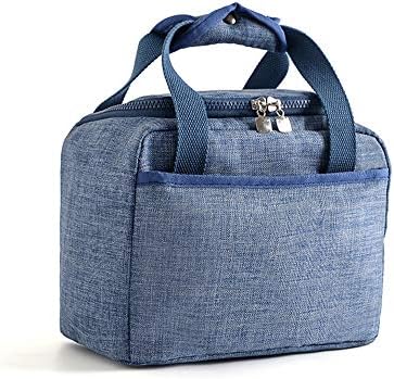 Portable Insulated Lunch Bag,Thickened Thermal Handbag for Men/Women,Leakproof Work/School/Picnic Carry Bag with Padded Handle (Blue)