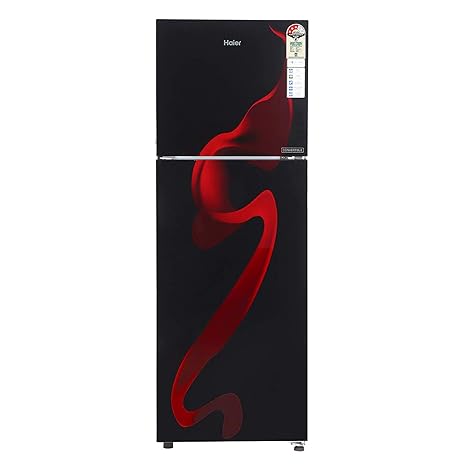 Haier 258 L 3 Star Inverter Frost-Free Double Door Refrigerator (HRF-2784CSG-E, Black Spiral Glass, Convertible)