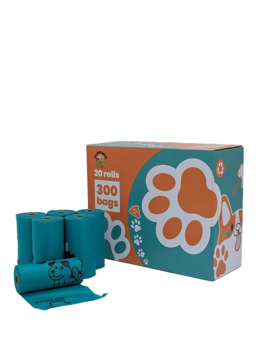 300 Biodegradable Dog Waste Bags - Unscented, Leak Proof, Extra Thick, Tear-Resistant, and Hygienic Disposal | Bag Size: 230mm x 330mm | CuddlyPet - From a UK Company