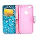 Google Pixel Case, Google Pixel Wallet Case, JanCalm [Card/Cash Slots] [Wrist Strap] Design Dual- Use Flip Pattern Premium PU Leather Fold Wallet Pouch Cover + Crystal Pen (Plum blossom)