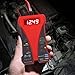 MOTOPOWER MP0514C 12V Digital Battery Tester Voltmeter and Charging System Analyzer with LCD Display and LED Indication - Red Rubber Paint
