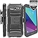 Galaxy J3 Prime Case,Galaxy J3 Eclipse / J3 Mission / J3 Emerge/Amp Prime 2 / Express Prime 2 / Sol 2 / J3 Luna Pro / J3 2017 Case,IDEA LINE Combo Holster Kickstand Belt Clip+Tempered Glass - Black