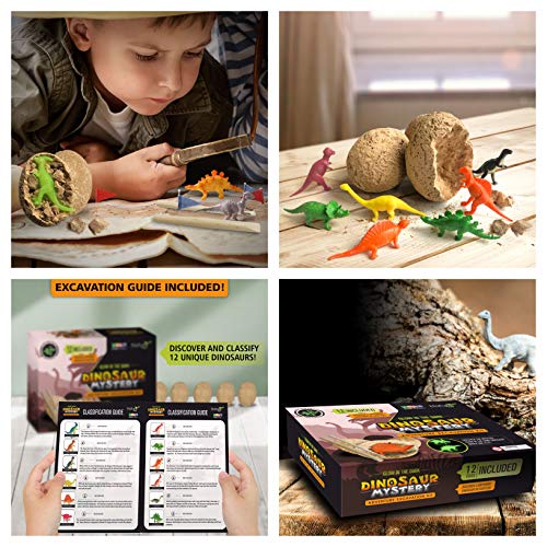 Nature Gear Glow in The Dark - 12 Mystery Excavation Adventure Dinosaur Eggs Kit - Science STEM Learning Kids Activity - Thumbnail 5