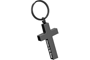 RJCMJDEU Cross Urn Keychain for Ashes - Cremation Pendant for Men Women - Memorial Jewelry Holder for Human Ashes