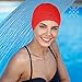 Reversible Silicone Swim Cap, Waterproof 2-in-1 Swimming Caps for Women with Carry Bag, Flexible Adult Swimmers Cap for Short and Medium Length Hair