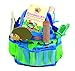 Tierra Garden Little Pals Kids Junior Garden Kit with Hand Trowel, Hand Fork, Gloves and Bucket. Blue/Green