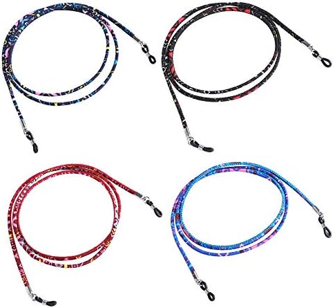 Eyeglass Retainer| Eyewear Retainers| eyeglass chain|Eyeglasses Strap| Eyeglass Holders| Sunglass Holder| Eyeglass Cord| Pack of 4 + Bonuses| Microfiber Cloth