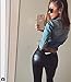RIER High Waisted Leggings Faux Leather Pants Sexy Elastic Butt Lifting for Women Black M