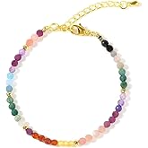 EQUBIO Natural Stone Bracelet for women, Adjustable Handmade Design with Colorful Gem Beads, Inspirational Fashion Jewelry Gifts for Daily Wear, Travel,Healing