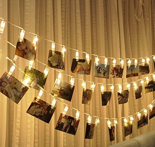 Aplstar 40 LED Photo Clips String Lights,Indoor Fairy String Lights for Hanging Photos Pictures Cards and Memos,Great Holiday Gift for Home Decor(13ft,USB Powered,Warm White)