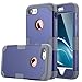 LONTECT for iPhone 8 Case, iPhone 7 Case Hybrid Heavy Duty Shockproof Full-Body Protective Case with Dual Layer [Hard PC+ Soft Silicone] Impact Protection for Apple iPhone 8/iPhone 7, Navy Blue/Grey