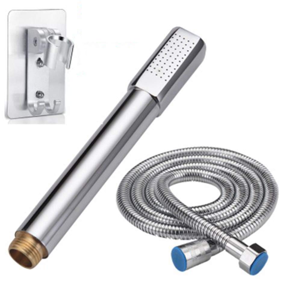 High-Pressure Brass Hand Shower Water-Saving Shower Head, Single-Head Chrome-Plated Booster Shower, Bathroom Shower Universal Sprinkler Set 190mm*20mm D