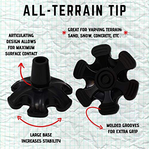 Millennial Medical inMotion All Terrain Tips Heavy Duty Design & Sturdy Crutch Tips Sand