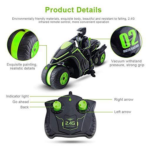 Womdee Remote Control Stunt Motorcycle, 2.4G 360 Degree Spinning Action Rotating Drift Stunt Motorbike High Speed RC Motorbikes, Drift Stunt Car Motorbike for Kids Age 4,5,6,7,8 and Up Year Old - Thumbnail 4