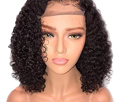 Lace Front Human Hair Wigs Pre Plucked With Baby Hair Curly Hair Lace Front Wigs TshirtNatural Color Tshirt14inches Tshirt150%