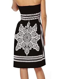 Vestido de playa bohemio con estampado floral inicial Strapleess para dama