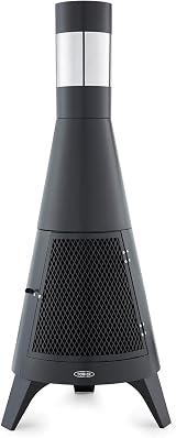 Tower T978508 Apollo Burner with Chimney & Built-In Wood Storage, Black