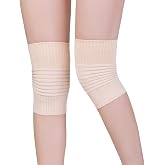 SUJAYU 1 Pair Knee Sleeves for Women, Knee Brace Undersleeve Knee Warmers for Women, Lightweight Thin Knee Sleeve Knee Brace for Daily Use (Beige, L/XL)