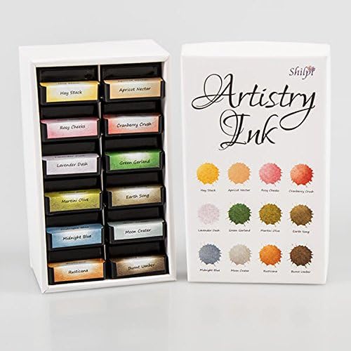 Artistry Ink Mini Ink Pads - Hay Stack - Set of 12 with Storage