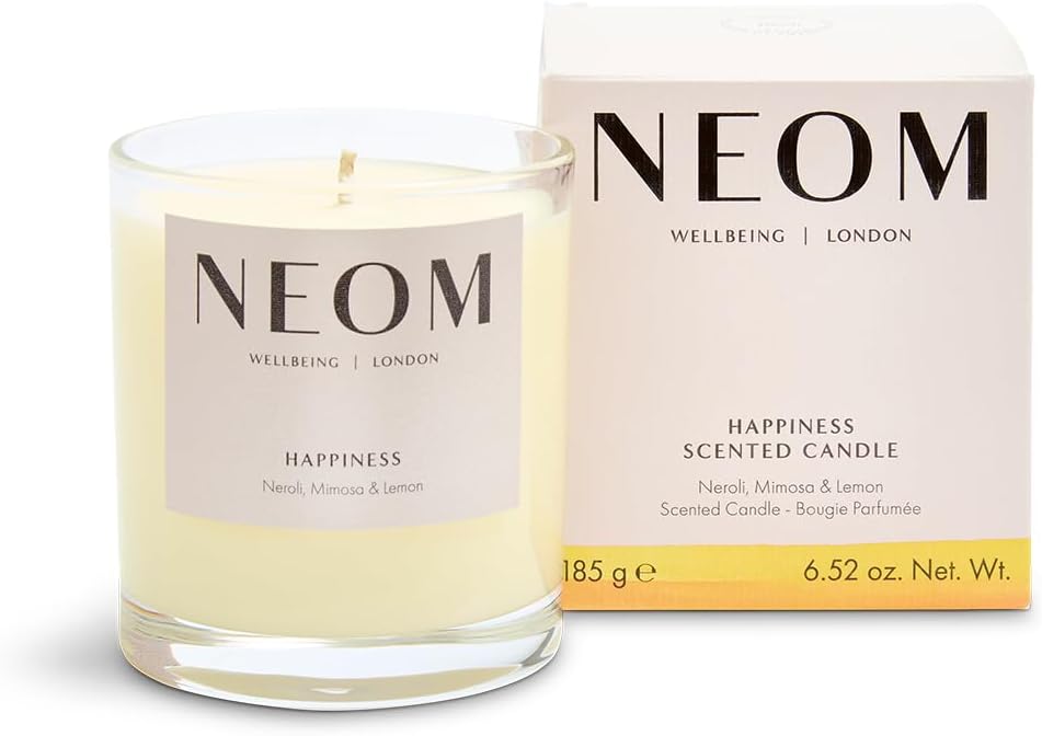 NEOM Happiness Scented Candle 1 Wick Neroli Mimosa Lemon 185g 35h