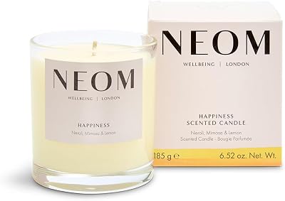 NEOM Happiness Scented Candle 1 Wick Neroli Mimosa Lemon 185g 35h