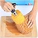 Yesker Silver Stainless Steel Pineapple Corer Peeler Stem Remover Blades for Diced Fruit Rings All in One Pineapple Tool Peeler Slicer