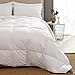 puredown Lightweight White Feather Comforter King Size Ultra Soft Thin Light Warmth Box Stitched Duvet Insert for Warmer Climates/Sleeper