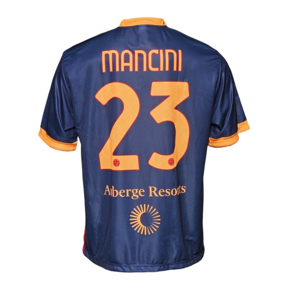 AS Roma Official Replica Jersey - Adult Unisex - Red and Yellow - Medium - Short Sleeve - V-Neck - Fitted - Sports Jersey Style - Football Jersey