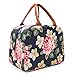 HEKATE Insulated Lunch Bag for Women, Floral Waterproof Thermal Lunch Bags for Work, Flower Insulated Lunch Box Cooler Bag (Blue)