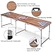 Giantex 8' Portable Beer Pong Table Foldable Adjustable Height Aluminum Indoor Outdoor Table for Drinking Party Game Set