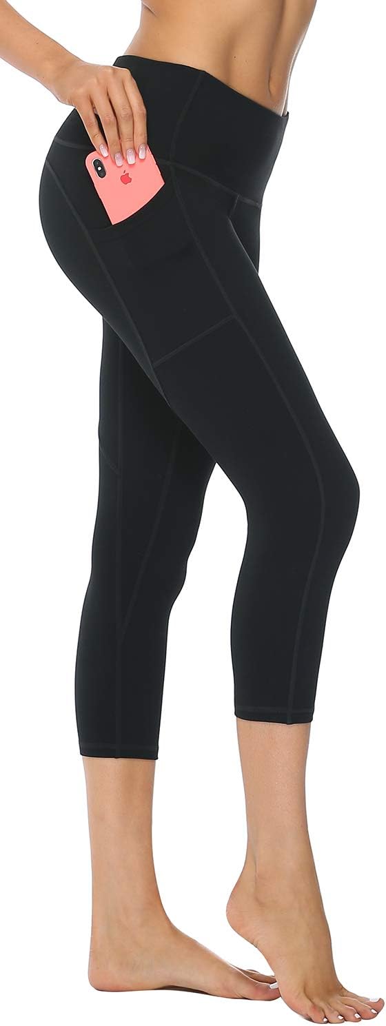 Womenโs High Waist Yoga Pants with Pockets, Tummy Control Workout Running 4 Way Stretch Yoga Leggings