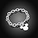 HMILYDYK Fashion Jewelry Mickey Mouse 925 Sterling Silver Plated Couple Bangle Bracelet for Women Lady Girls