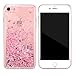 WORLDMOM iPhone SE 2022/2020 Case - Liquid Glitter Waterfall Clear TPU Protective Case - Rose Gold